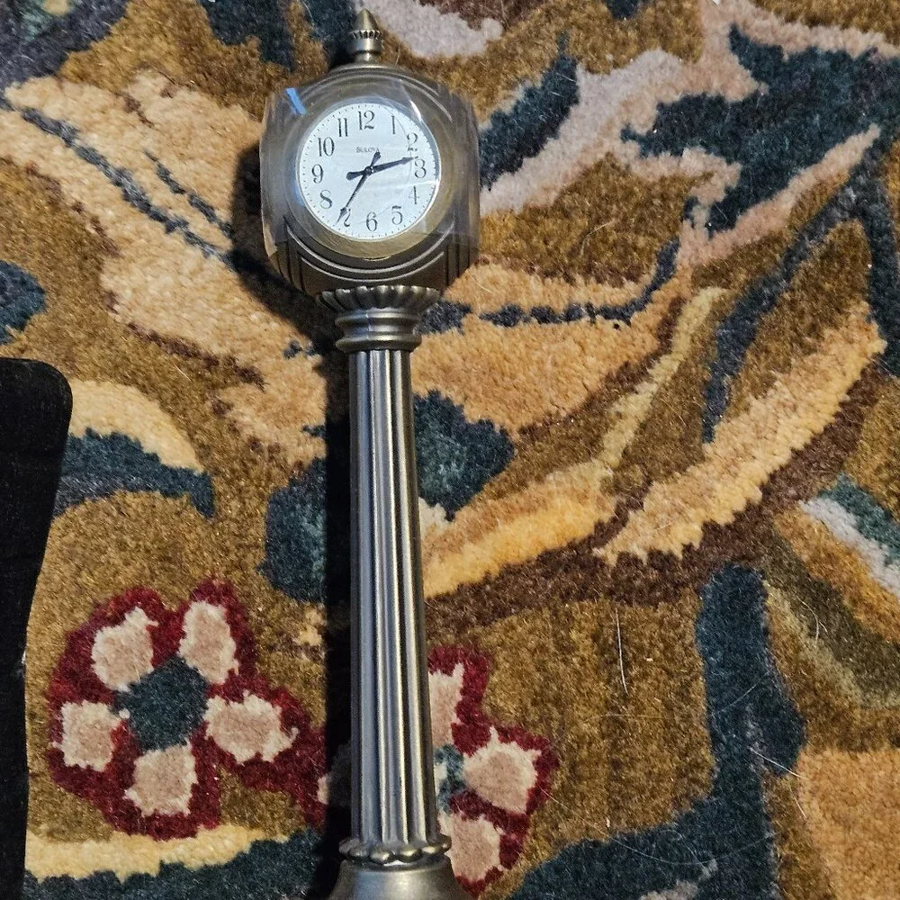 RARE CLASSIC BULOVA UNION SQUARE STREETS OF TIME 4 ZONE DESK MANTEL OFFICE CLOCK